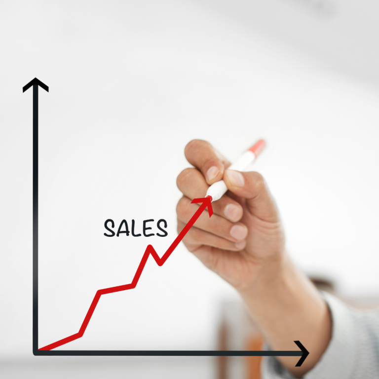 Sales growing on chart